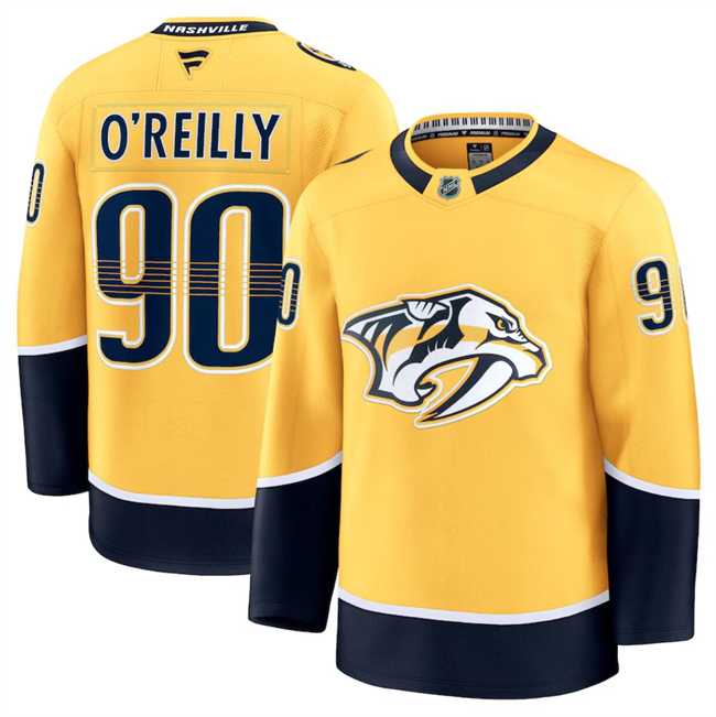 Mens Nashville Predators #90 Ryan OReilly Gold 2024-25 Home Stitched Hockey Jersey Dzhi